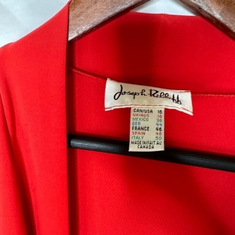 Joseph Ribkoff Red long pleated cardigan size 16 - Picture 2 of 4